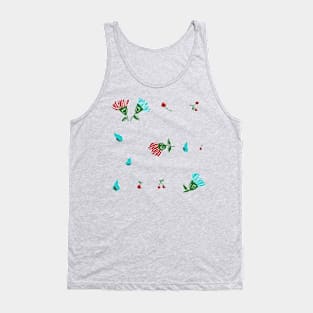 Feedsack Motif Sheet -- Cherries, Pears, and Dandelions Tank Top